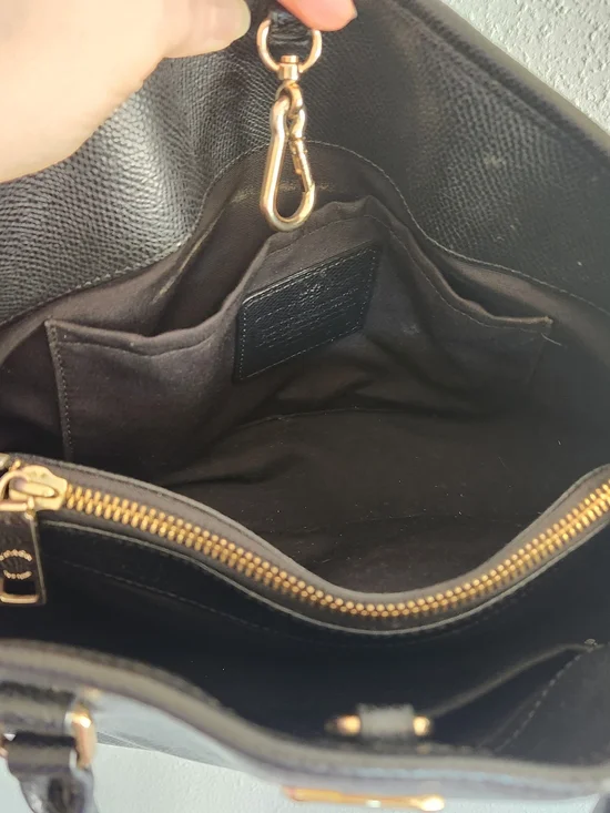 Coach Margot Satchel Bag Dual Tone Hardware Black Leather 12x9x5 - Picture 9 of 10